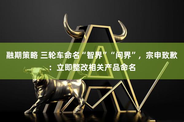 融期策略 三轮车命名“智界”“问界”，宗申致歉：立即整改相关产品命名