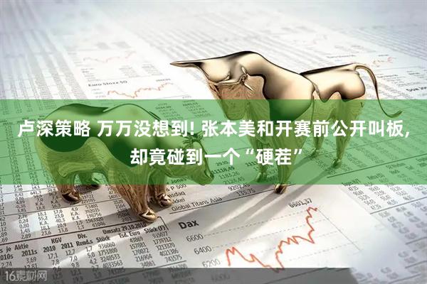 卢深策略 万万没想到! 张本美和开赛前公开叫板, 却竟碰到一个“硬茬”